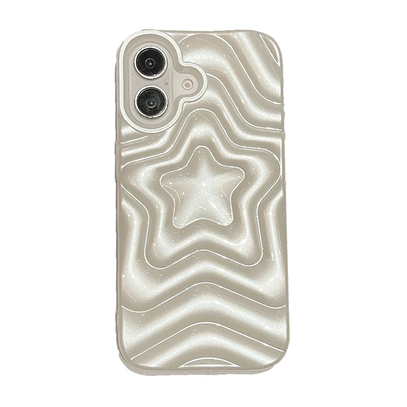 Silver Gradient Star Bling TPU Phone Case - Plating Silicone Back Cover