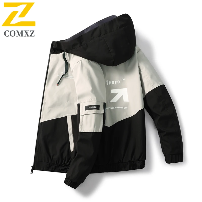 ​Men Outdoor Sports Casual Jacket American style Autumn ​Spring Hooded Workwear Waterproof Windproof Functional Fit Camping Coat