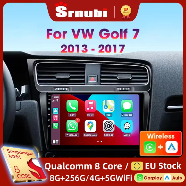 Srnubi autoradio pour Volkswagen VW Golf 7 MK7 GTI 2012 2013 -2020 sans fil Carplay Android Auto multimédia GPS 2 Din autoradio 1
