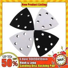 

1Pcs 90mm Soft Interface Pad 6 Hole Hook & Loop Sanding Disc Backing Pad Polishing Pad Grinding Tool For Triangle Sander