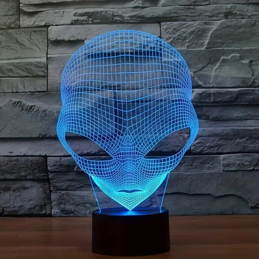 An alien 3D nightlight workbench room living room atmosphere light holiday birthday creative gifts colorful dimmable,led night lamp
