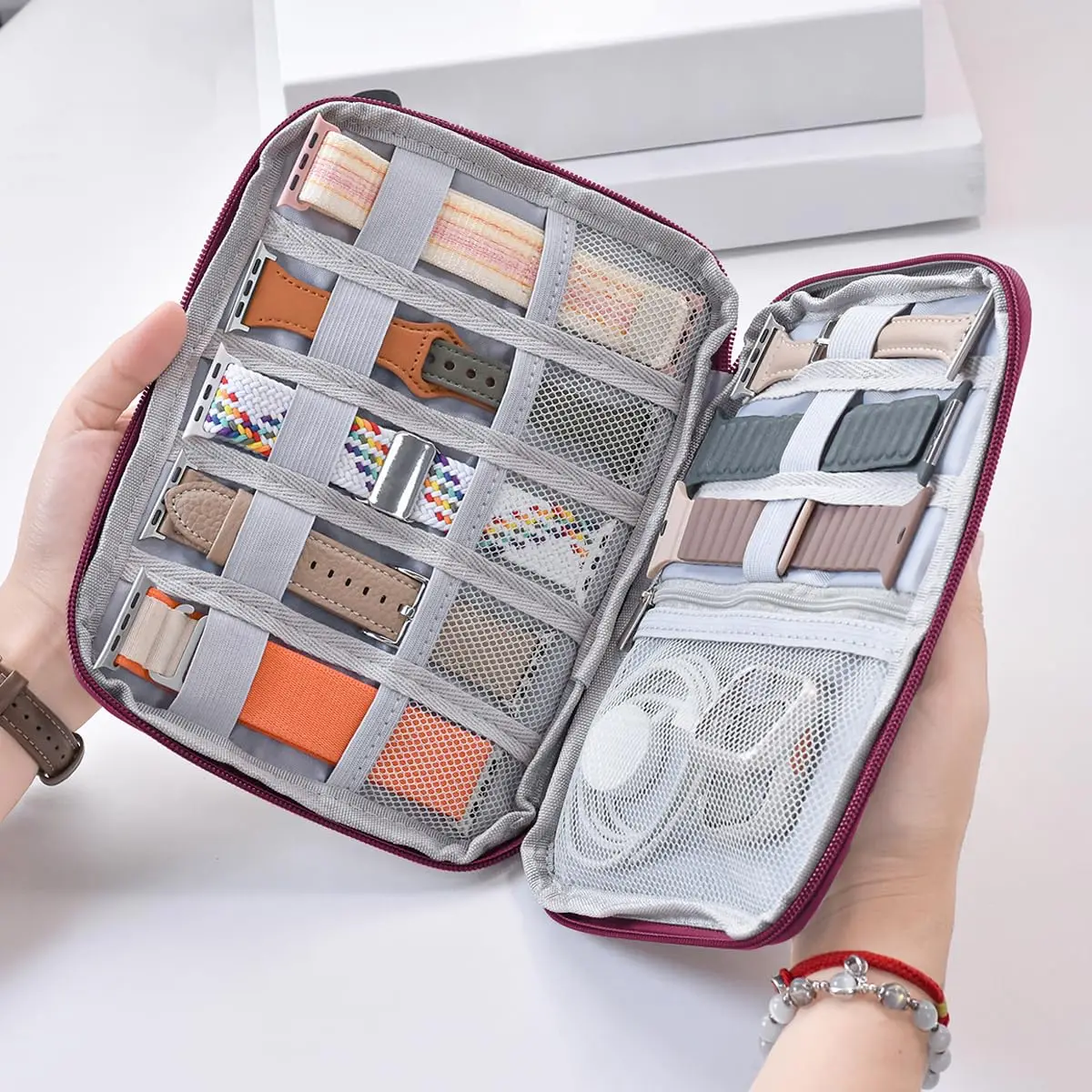 Watch Band Organizer Watch Band Storage Case Waterproof Smart Organiser Case Travel Organiser Bag for Bands