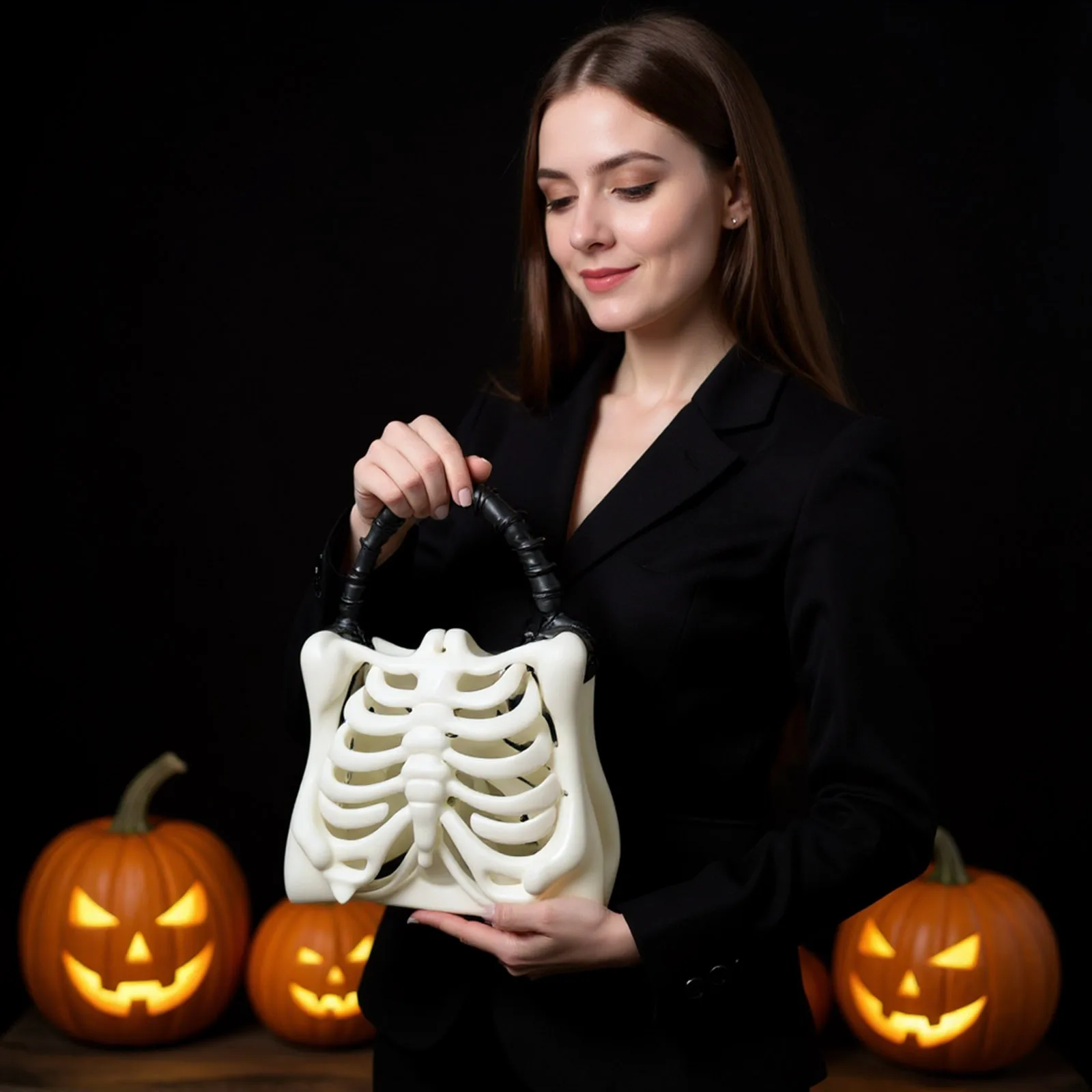 Halloween Skull Bag Novelty Women Girls Punk Hiphop Horror Skeleton Bag Funny Handbag 3d Print Home Costume Party Decoration