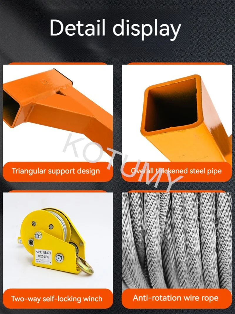 Small Crane Lifting Bracket Portable Lifting Machine Manual Winch Assembly Tool Air Conditioning Tool