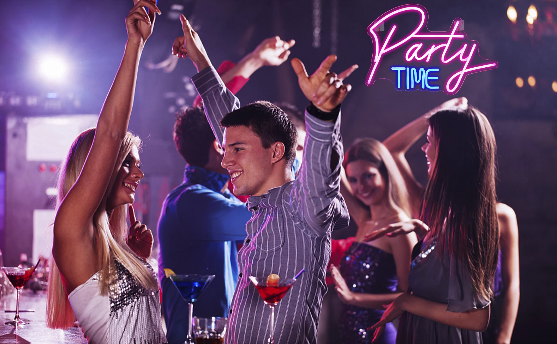 Description Picture 2 of itemParty Decoration Neon LED Sign USB powered Transparent Acrylic Back Panel For Wedding Bar Bedroom Festival Wall Decorative Light