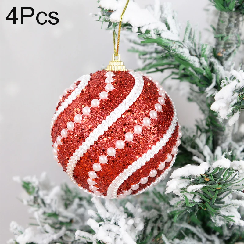 thumbnail image 1 of Bolas de Navidad blancas de 8 cm, adornos para árbol de Navidad, decoraciones navideñas para el hogar, bolas de espuma decorativas para árbol de Año Nuevo 2023, 3 piezas/caja, 1 of 5
