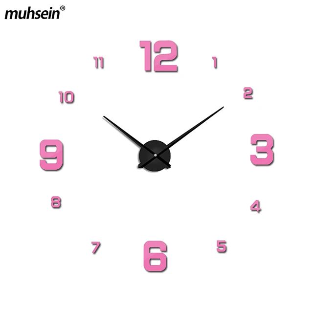 Muhsein 2022 Full Golde Sliver Black Wall Clock Modern Design Home Decoration Clock Unique Big Size 3D Wall Sticker Clocks 