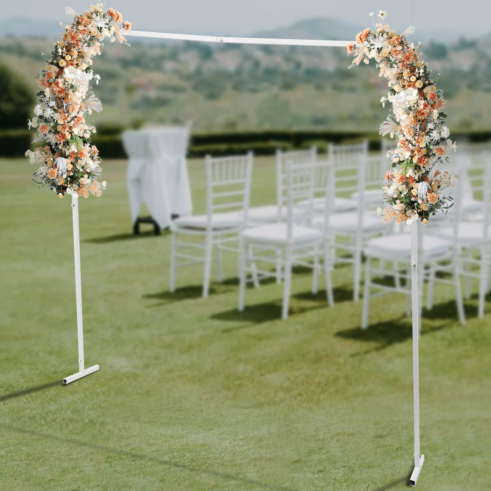 2x2m Free Standing Height Adjustable Wedding Flower Support Stand DIY Decoration Waterproof and Anti-corrosion Party Decoration