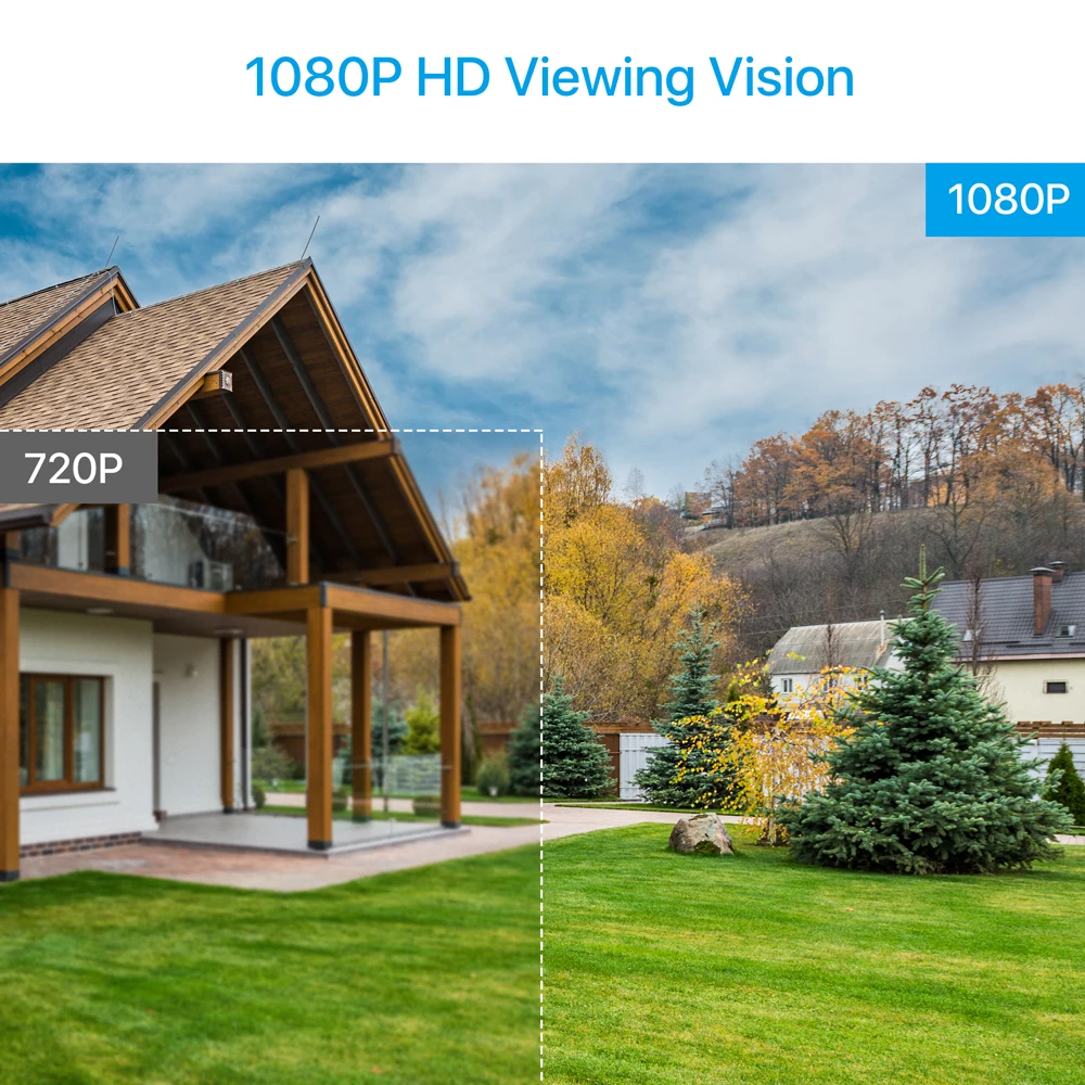 4pcs HD-TVI CCTV Surveillance Camera Kit 1080p 80ft Night Vision Outdoor Whetherproof