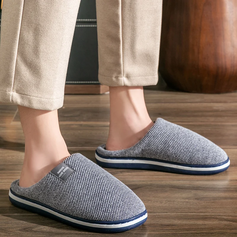 Warm Cotton Large Size Soft, Non-slip Slippers for Men - true deals club