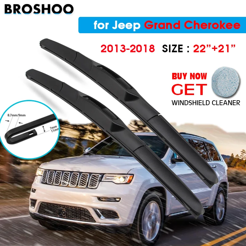 

Car Wiper Blade For Jeep Grand Cherokee 22"+21" 2013-2018 Auto Windscreen Windshield Wipers Window Wash Fit U Hook Arms