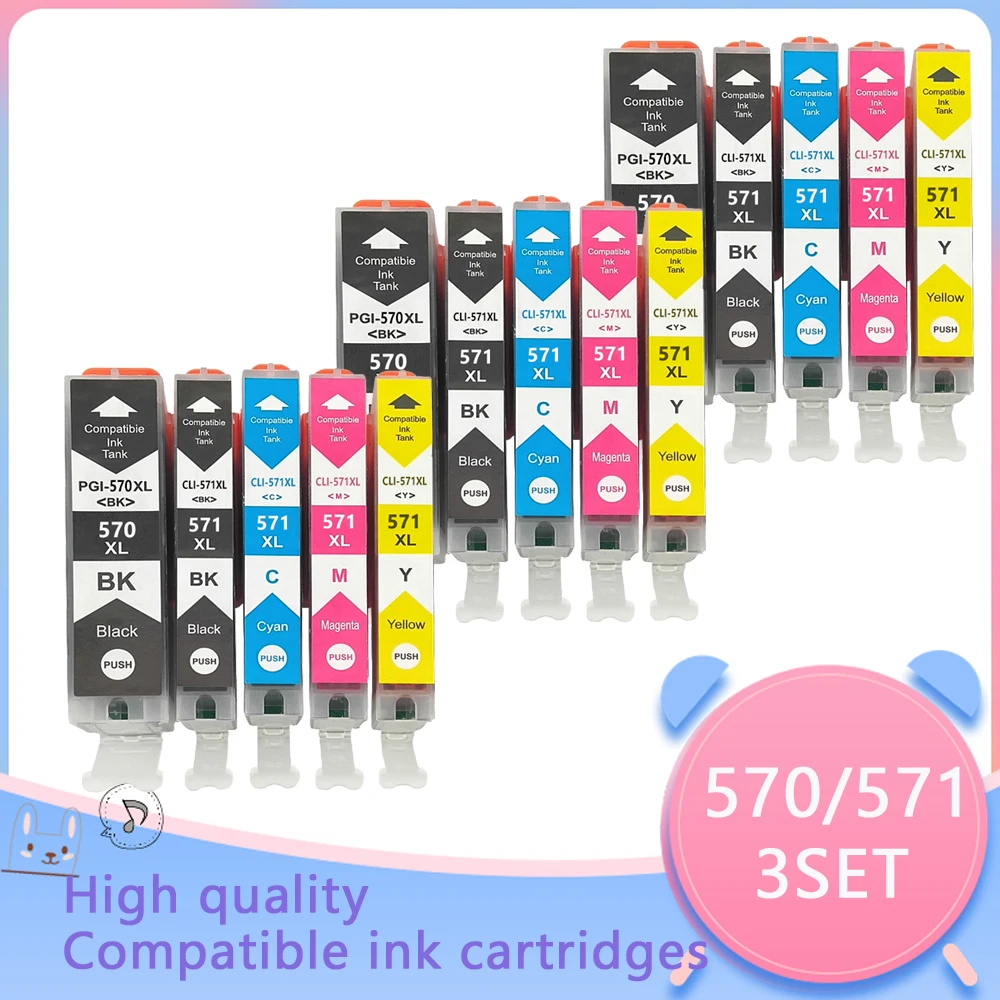 Pgi570 Pgi-570 Cli-571 Cartuccia Di Inchiostro Compatibile Per Pgi-570Xl Canon Pixma Mg5750 Mg5751 Mg5752 Mg5753 Mg6850 Mg6851 Mg6852