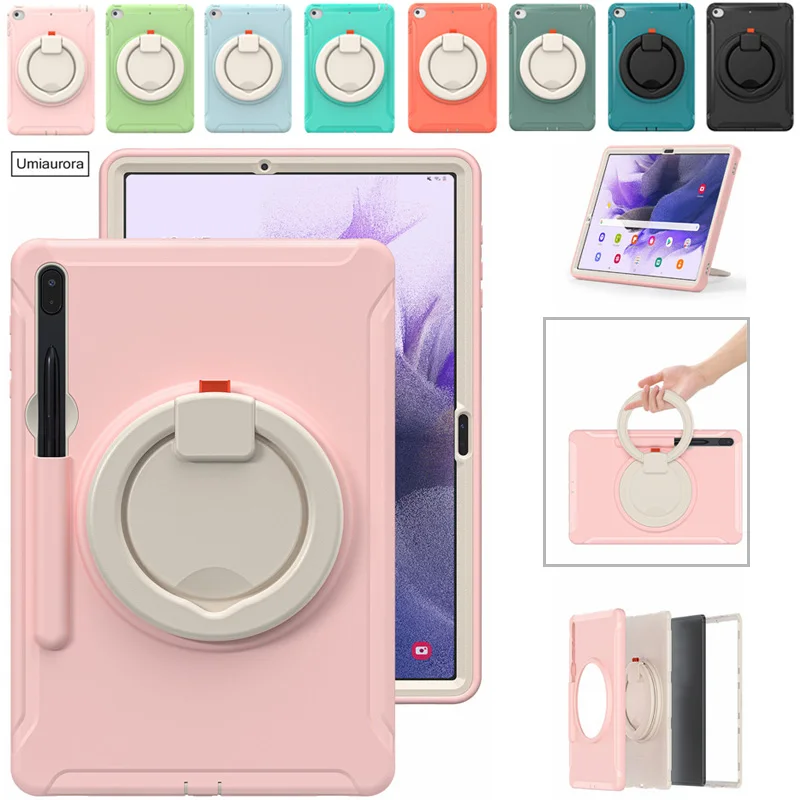 Per Samsung Galaxy S6 S7 Fe S8 Plus S9 Ultra Sm-X910 Sm-X810 Sm-X610 T970 Custodia Per Tablet Rotazione Anello A Mano Supporto Copertura Antiurto