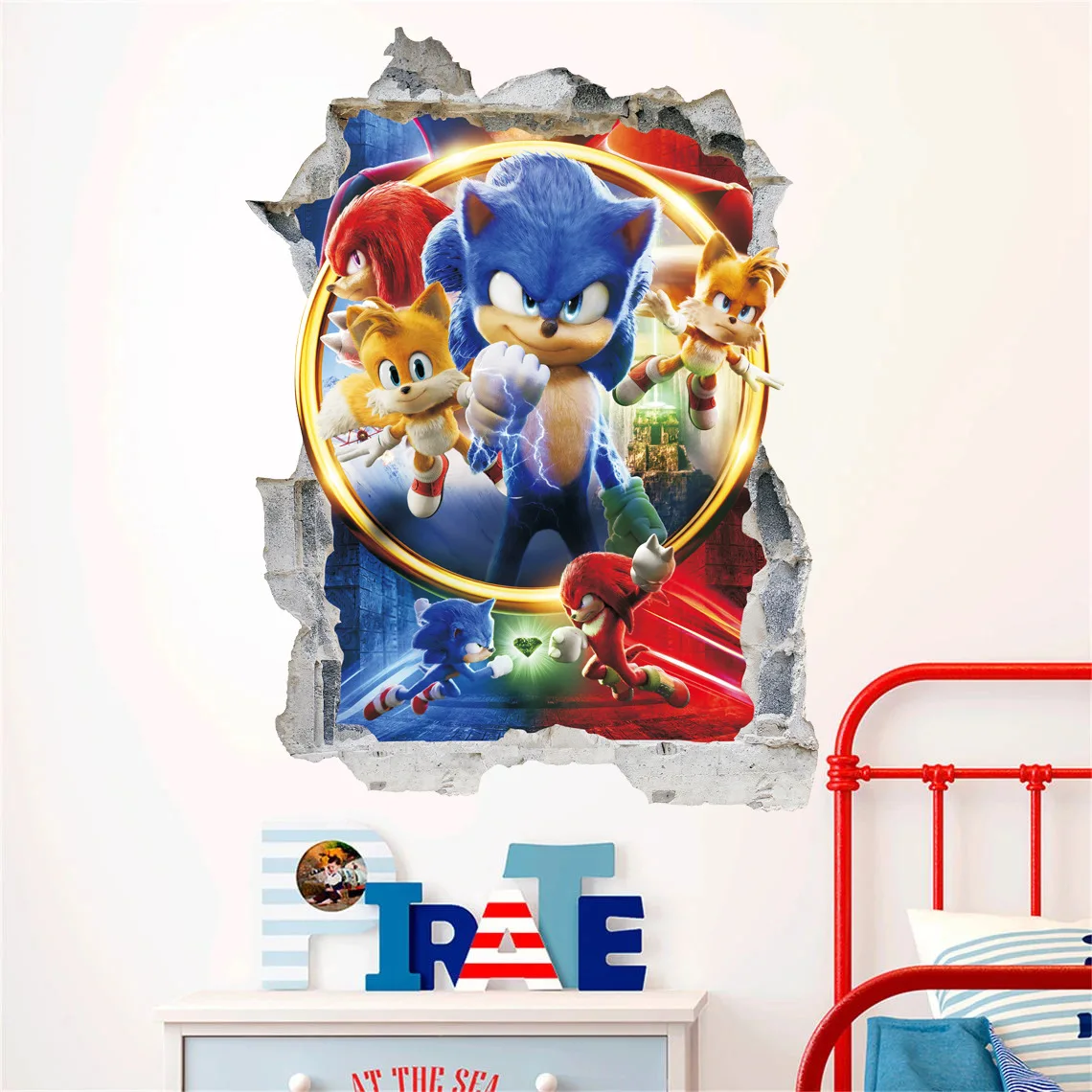New Product 3D Sonic Wall Stickers Boy Room Creative Decoration Sonic