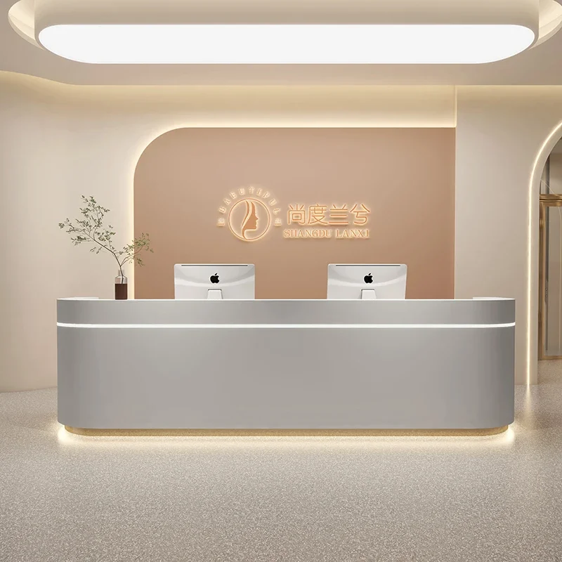 Motion Desk Reception for Salon Office Chairs Clothing Store Counter 4060 Ti Bellezza Customer Center Computer Desks Tables Shop