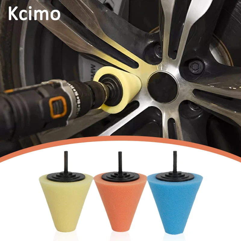 Kcimo 3PCS Polishing Sponges Cone Polishing Ball Wheel Car Beauty Waxing Pad er Waxing ing Pads