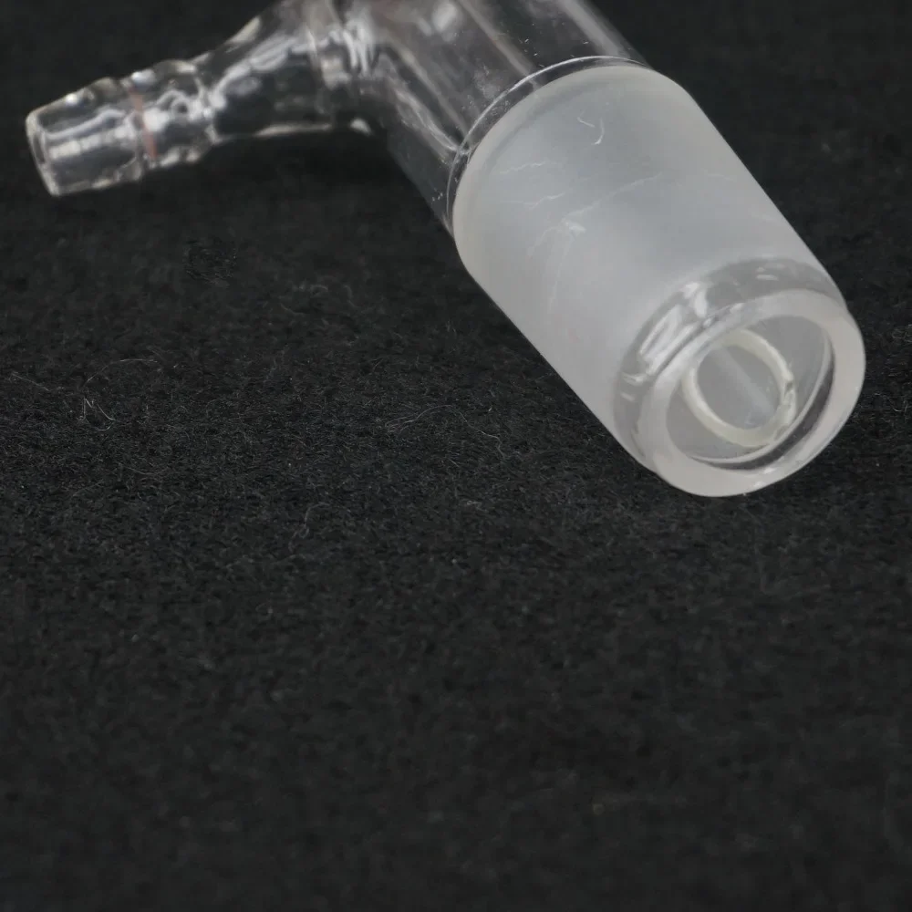 24/29 Joint Glass Vacuum Receiver Adapter Laboratory Lab Science 105 Degree Bend