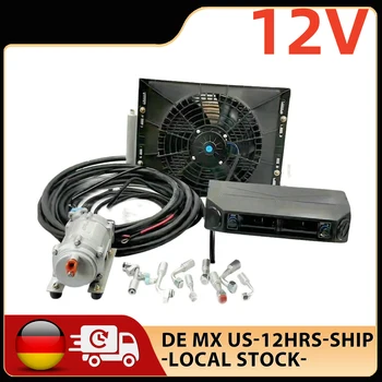 Aspligo Germany Universal Car Air Conditioner Cooling Heating A/C Auto Electric Air Conditioning Compressor Condenser Fan kit