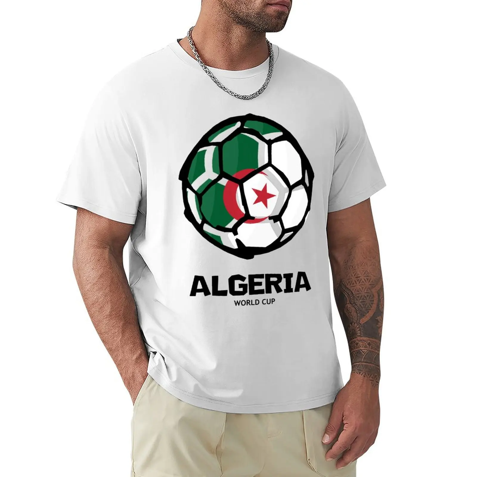 

Algeria Football Country Flag T-shirt blacks customs mens graphic t-shirts funny