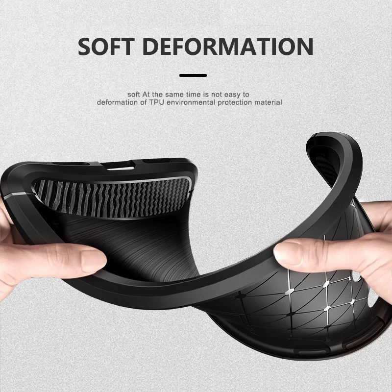 Premium Carbon Fiber Shockproof Silicone Phone Case - Full Protection Soft TPU Cover