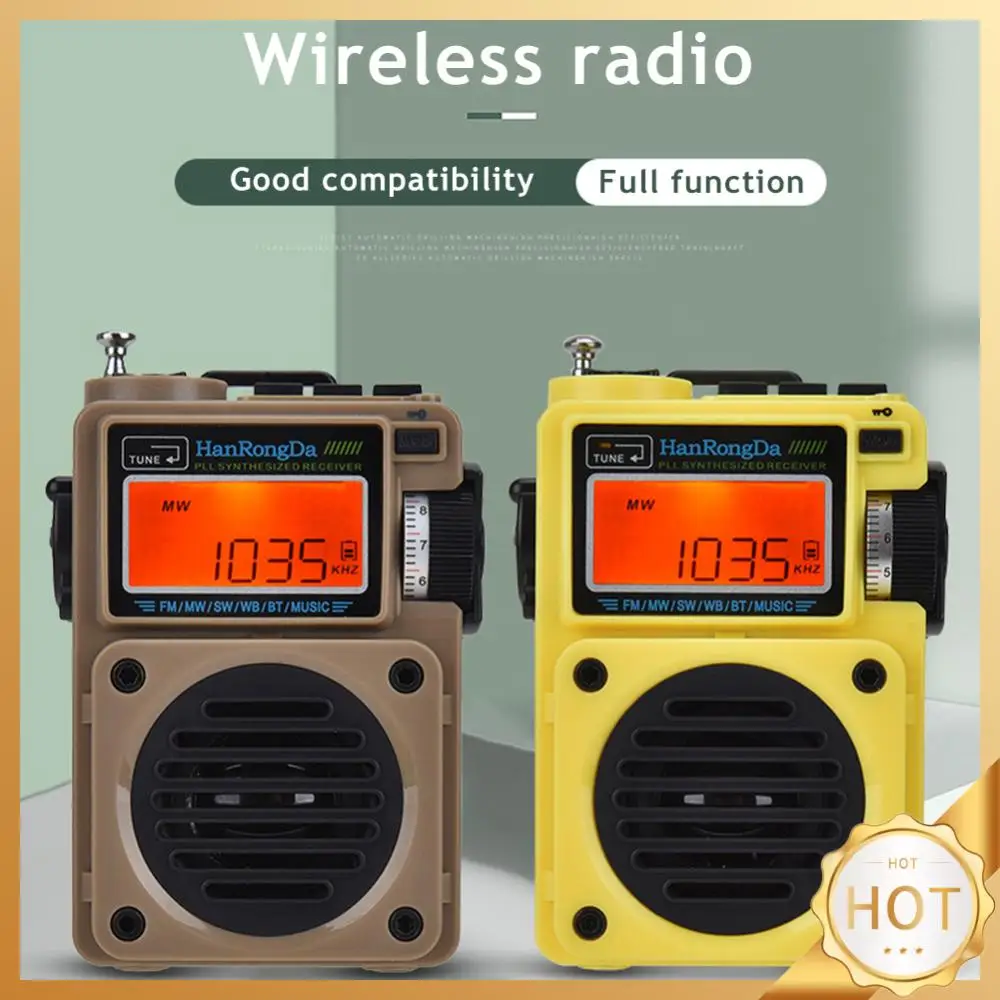 

HRD-701 Portable Radio Subwoofer TF Card Playback Digital Radio Bluetooth-compatible Built-in 1000mAh Lithium Battery