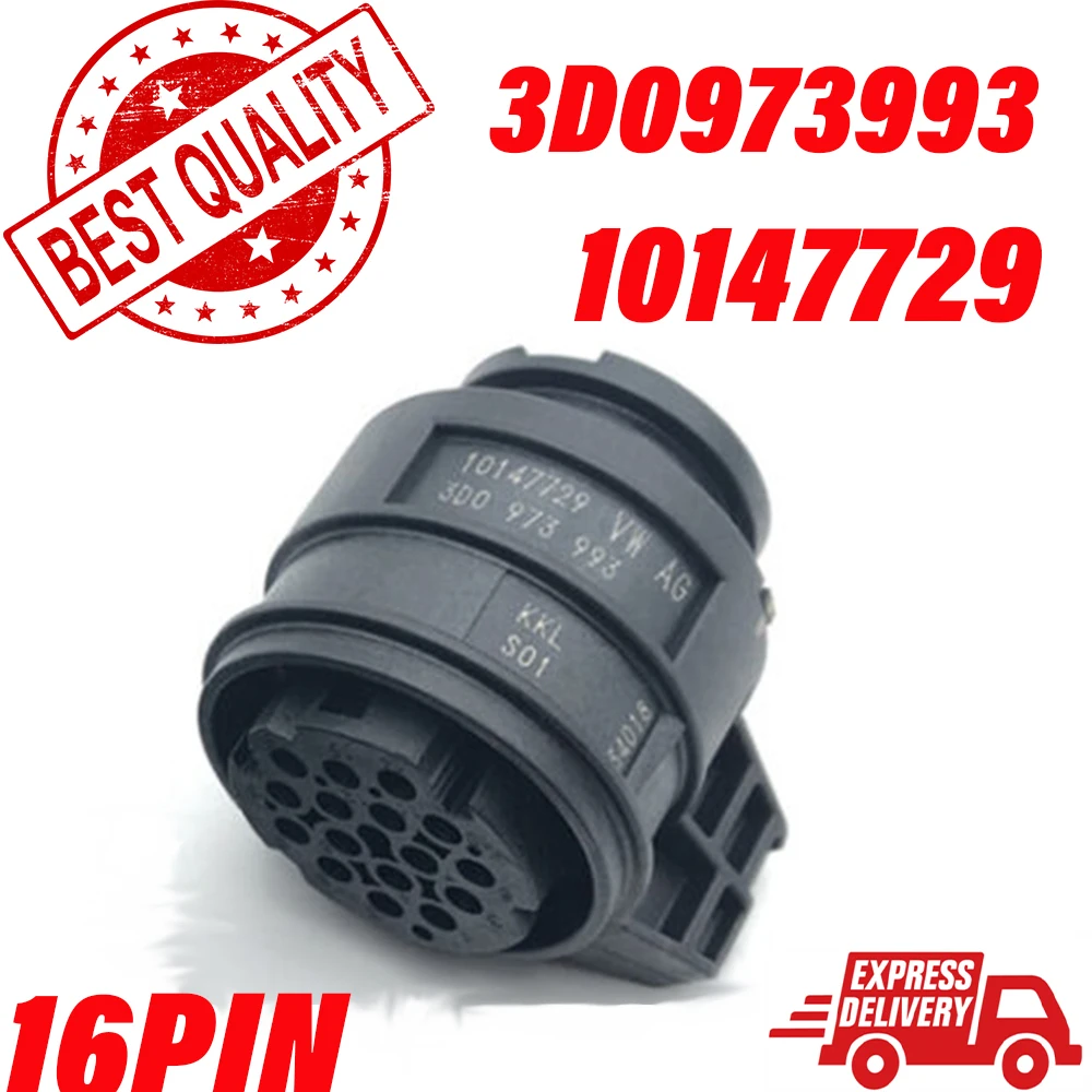 

10147729 NEW High Quality 16 PIN SOCKET CONNECTOR PLUG WITH WIRE PIGTAIL 3D0973993 FOR VW AUDI SEAT SKODA