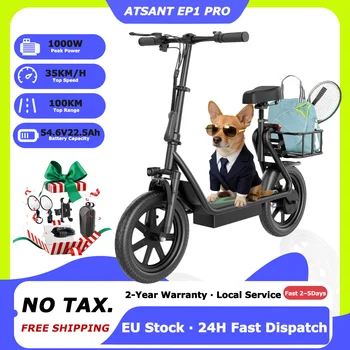 Monopattino Elettrico ATSANT EP1 PRO con Potenza di Picco 600W, Batteria a Grande Capacità 54.6V22.5Ah, Autonomia 100KM, Ruote da 14 Pollici e APP