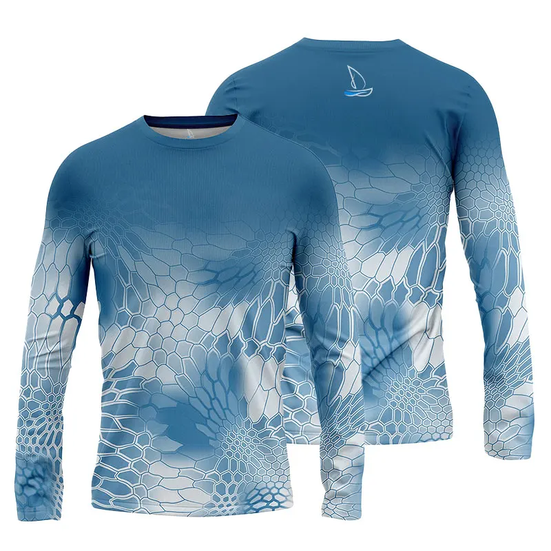 Fashion Men's Print T shirt Long Sleeve Fishing Shirt - Breathable