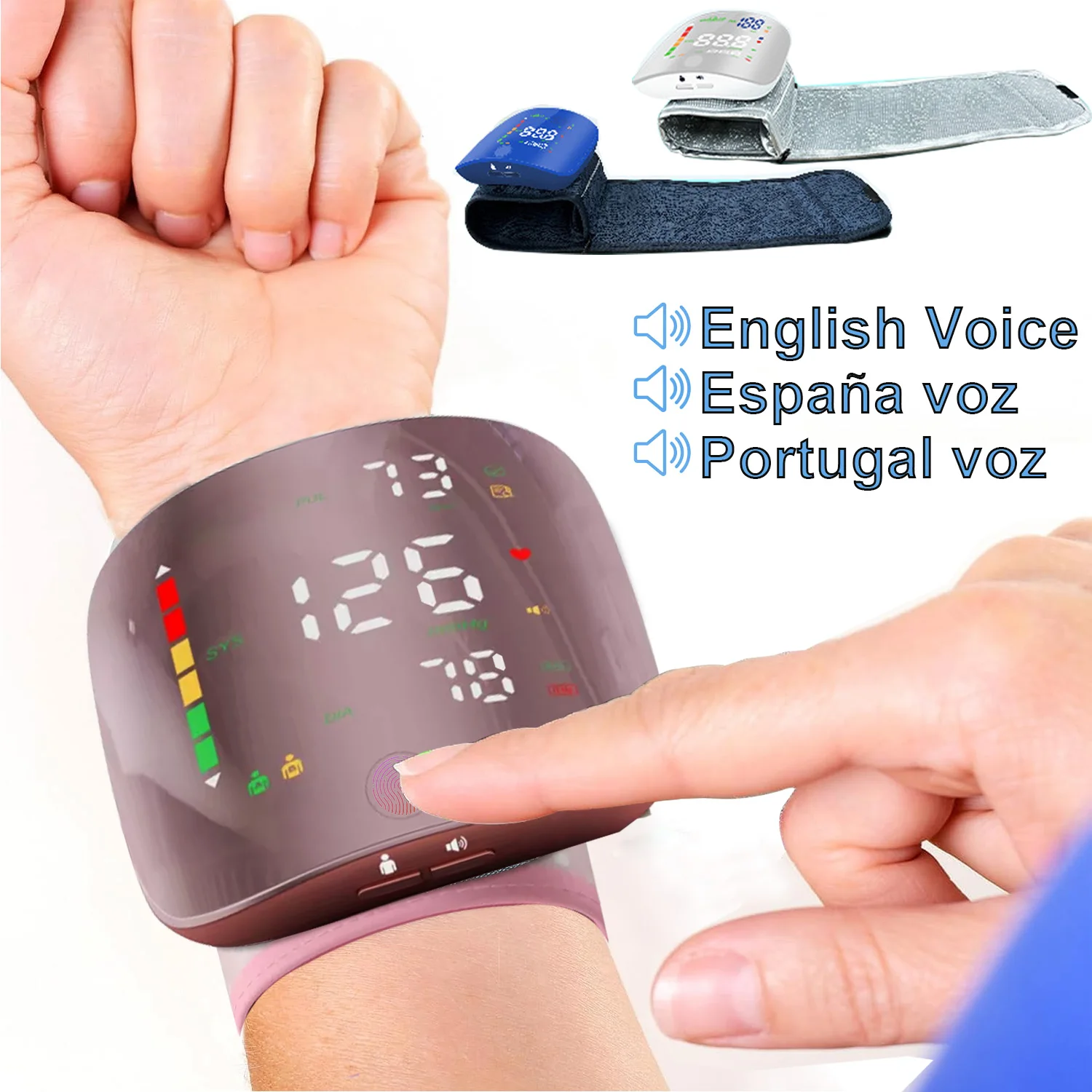 Charge Blood Pressure Monitor Voice Touch Screen Adjust Automatic Tonometer Heart Rate Monitor blood pressure monitor blood pressure meter