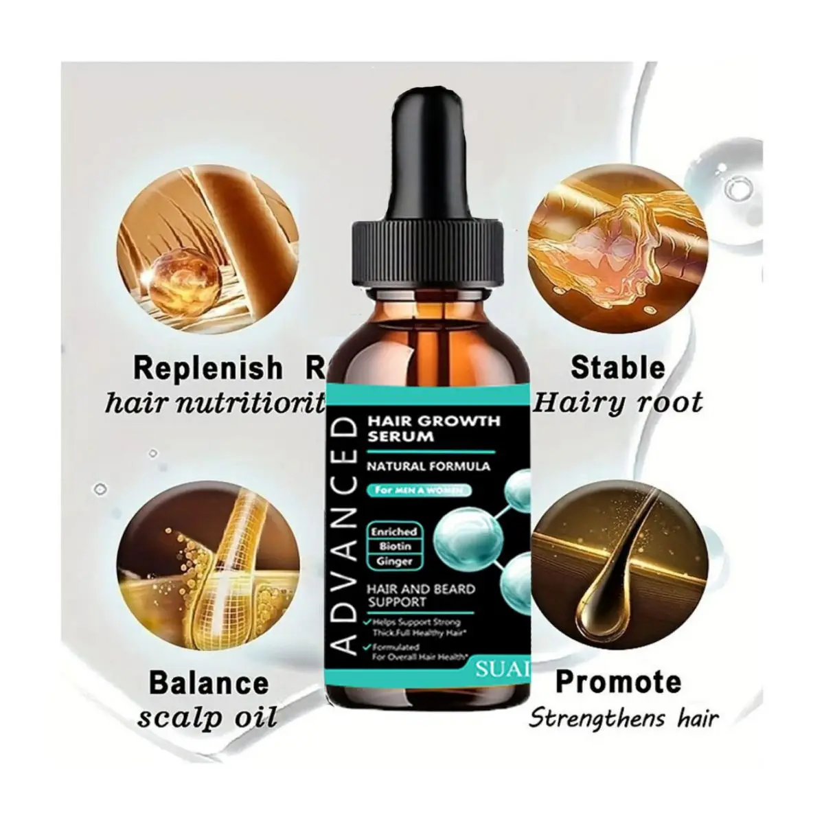 Hair Growth Serum for Men Essential Oil Hair Repair Furcation Protection Anti-hair Loss Beard