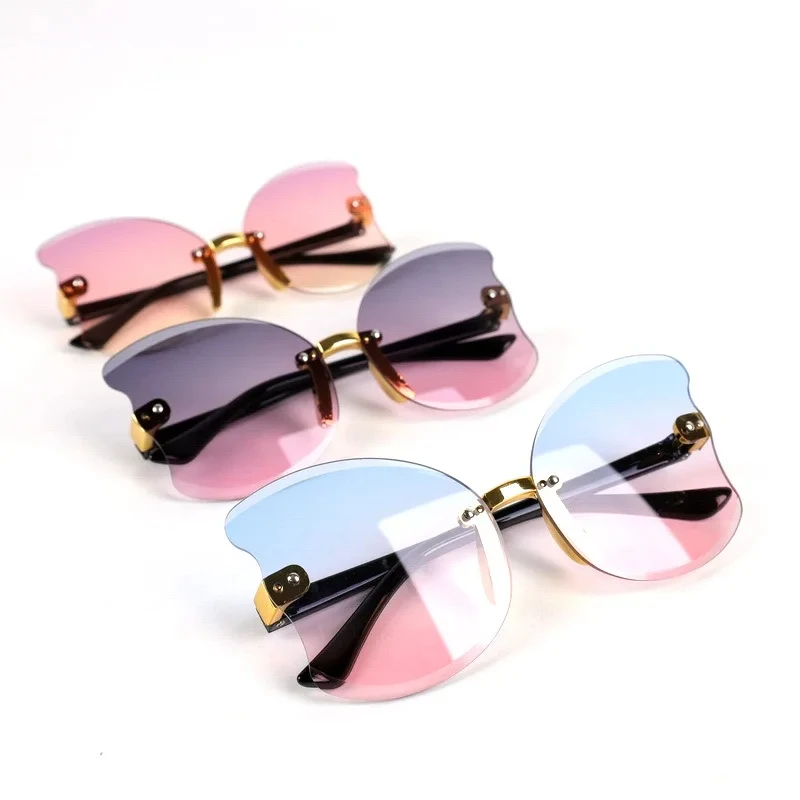 Girls Brand Cat Eye Children Glasses Boys UV400 Kids Butterfly Sunglasses Lens Baby Cute Eyewear Shades Goggles