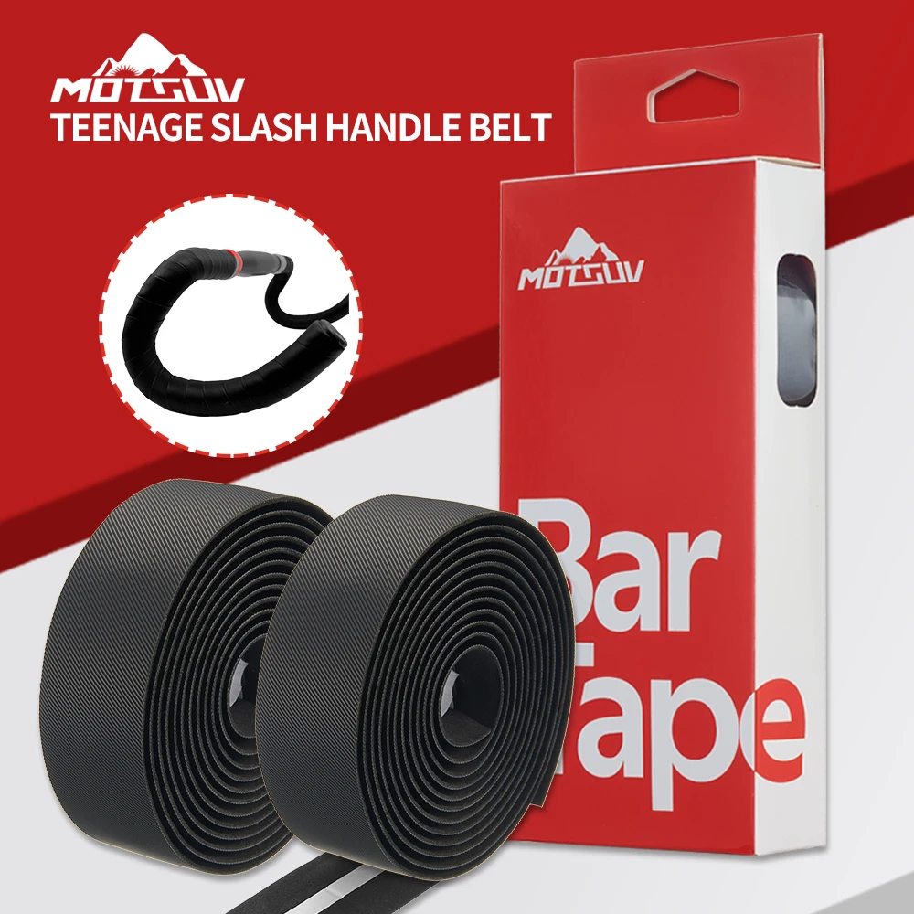 MOTSUV Road Bike Handlebar Tape Bar Bicycle Anti-slip PU Damping EVA Shock Absorption Handle Bar Tape Cycling Wrap End Plug Prat bike handlebar tape