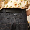 Red Tornado Back-Buckle Short Jeans 14oz Raw Denim Vintage Style Menswear Shorts 3
