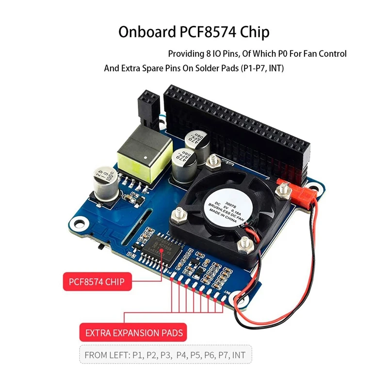 Waveshare Power over Ethernet HAT Support 802.3Af PoE Network Expansion Board with OLED for Raspberry Pi 4 Model B / 3B+