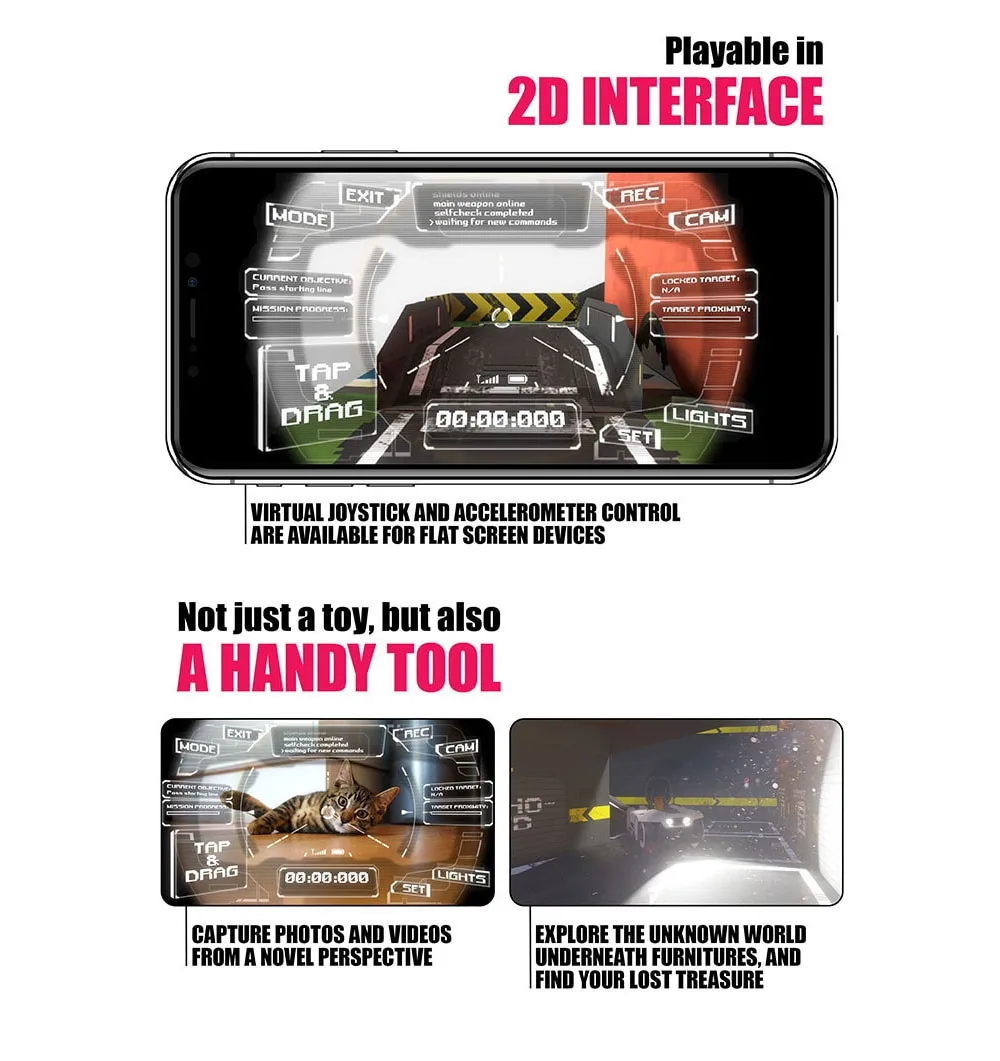 New 1.17km/h Mini VR Mixed Reality Video WIFI FPV RC Tank Car Armored Remote Control Off-Road Vehicles Model Kids Children Toys 4