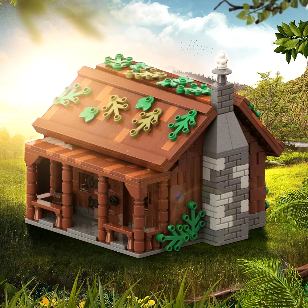 Gobricks Moc Forest House Cabin In The Woods Building Block Set Street View Architettura Autunno Park Education Brick Toys Kids