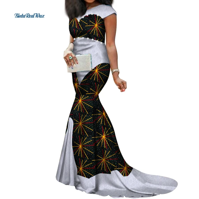 African Dresses For Women Fashion Design New African Bazin Fashion Design  Dress Long Dress With Scarf African Clothes Wy2347 - Africa Clothing -  AliExpress