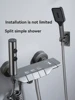 shower Faucet Sets Key Piano Button Bathroom Sets Gun Grey Thermostatic Shower System with Handheld and Body Jet Massage 1