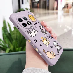Cat String Ball Liquid Silicone Phone Case Cover - OnePlus 12 5G (Light Purple)