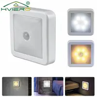 Motion Controlled Human Body Sensor LED Night Light Smart Battery Operated WC Bedside Lamp For Room Hallway Pathway Home Light 1