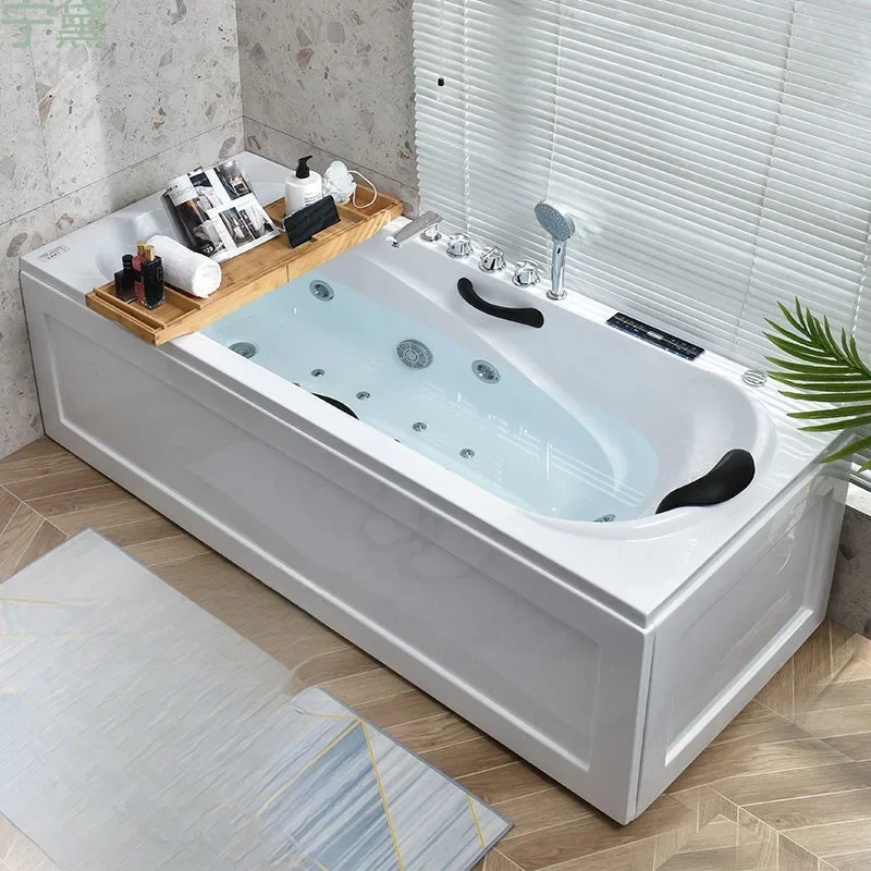 Thickened acrylic bathtub Small apartment Adult Surfing massage Constant temperature heating Smart