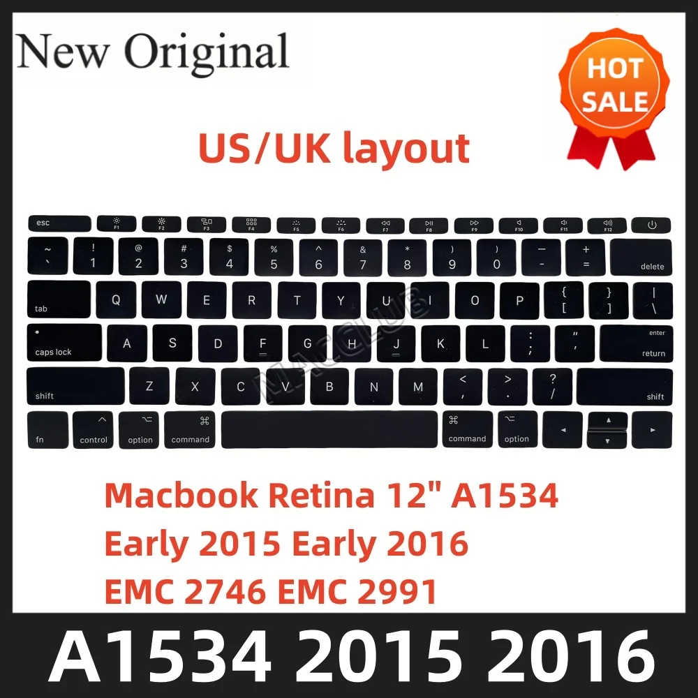 A1534 Keyboard Key Cap Per Macbook Retina 12 ''A1534 Inizio 2016 2017 Emc 2746 2991 Us Uk Keybaord Key Cap