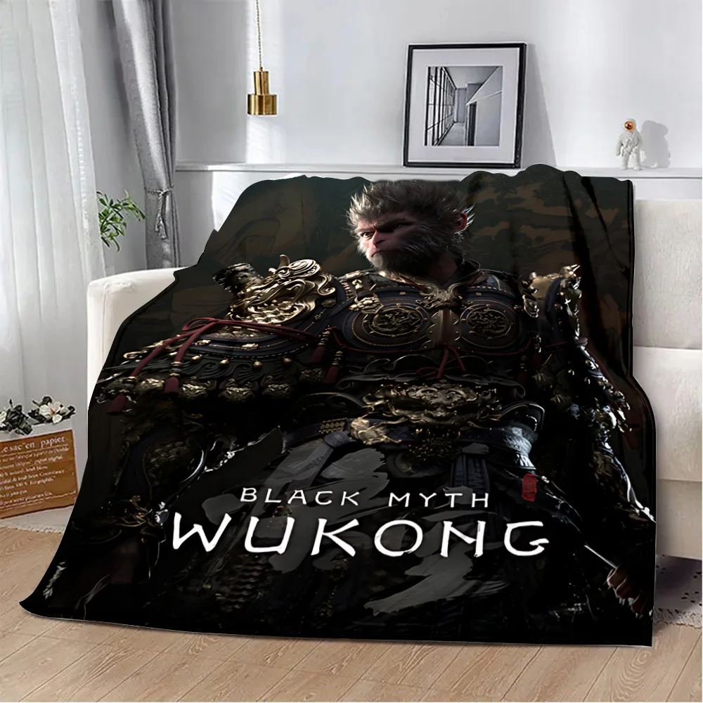 Game Black Myth Wukong Printed Blanket Picnic Blankets Warm Blanket Soft and Comfortable Blanket Home Travel Birthday Gift 4