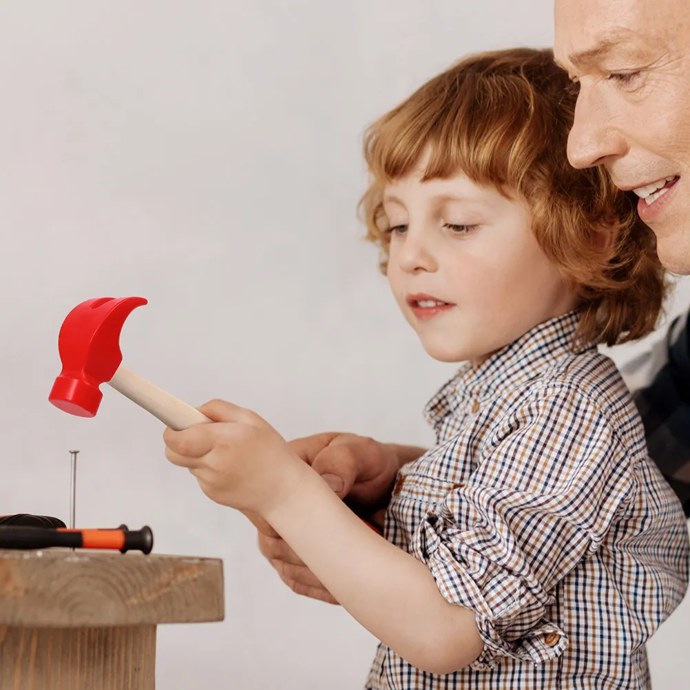 어린이를위한 2Pcs 수리 도구 해머 세트 척 놀이 건설 작업장 활동 학습 교육 실습 기술 개발