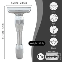 New Design 1-8 Adjustable Safety Shaver For Men High-Quality Double Edged Blade Shaving Razor For Mens Care (5 Blades) 2