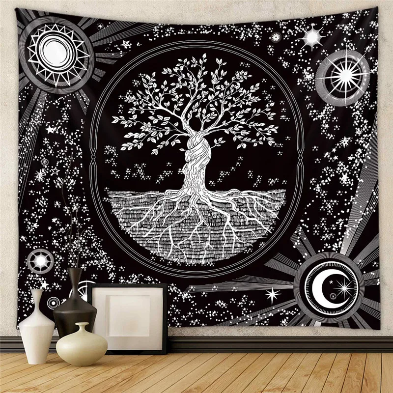 Cosmic Tree of Life Tapestry Fantasy Big Tree Wall Cover Home Decor Origin Tree Background Bedroom Wall Hanging Cloth