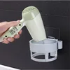2024 New Abs Hair Dryer Holder Multifunctional Adhesive Hair Drier Organizer Seamless Bathroom Shelves Space Saver Storage Rack 1