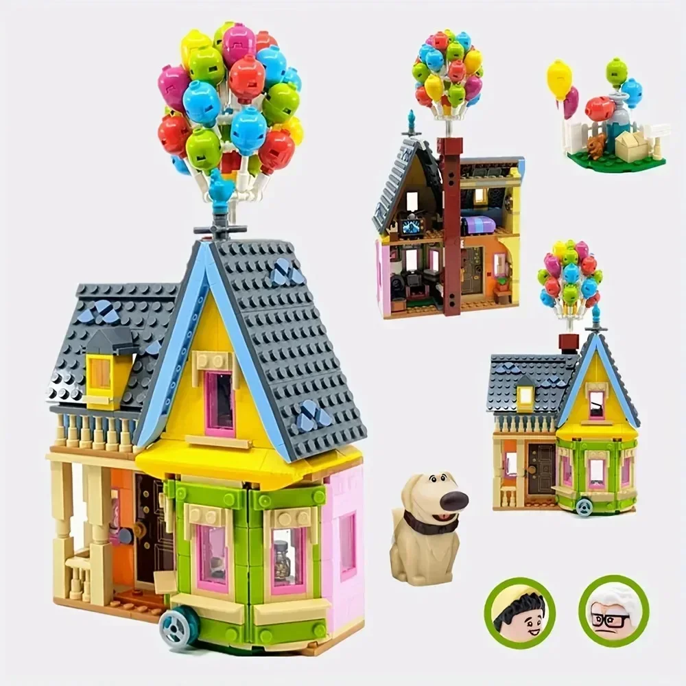 HOT TOYS Balloon Cabin Ring Travel Notes Building Block Movie cottage Set Children Princess girl DIY Gift Toy building block toys craft toys