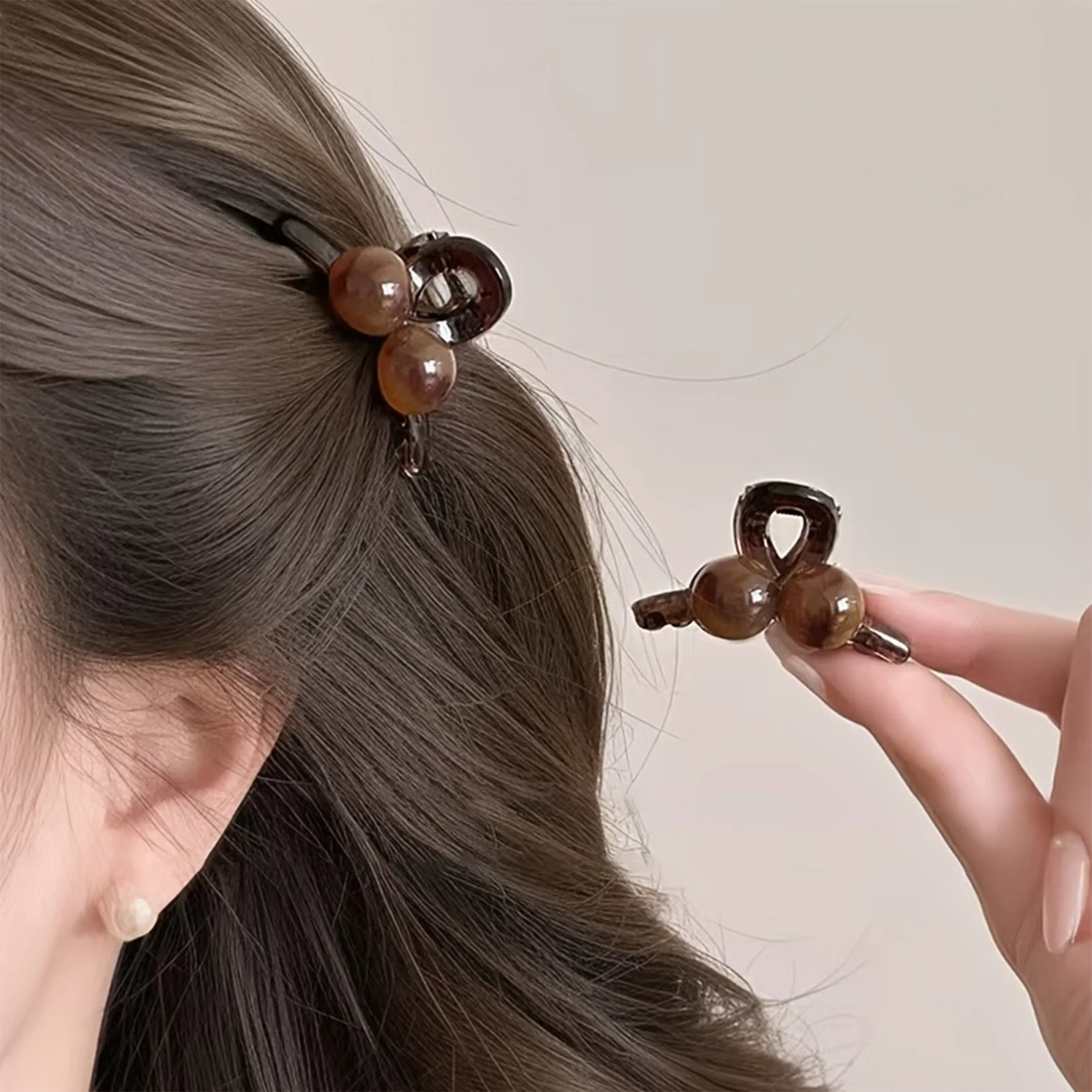 Mini Perlen Haar Krallen Exquisite Kleine Hai Clip Prinzessin Stile Kopfschmuck Frauen Mädchen Elegante Haarnadeln Haarspangen Seite Pin – Detail 1