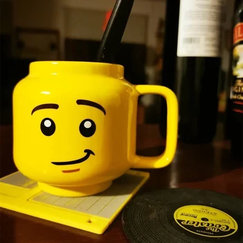 Tazza in ceramica per cartoni animati da 250 ml con simpatico espressione dell'impatura figura modello testa caffè tè al latte bicchieri per coppia amico famiglia 1